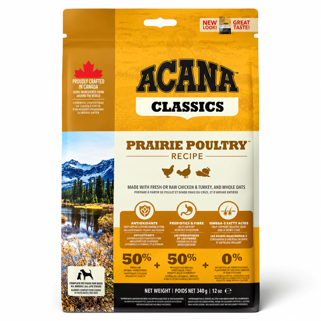 Acana Classics Prairie Poultry Tavuklu ve Hindili Köpek Maması ambalaj görseli