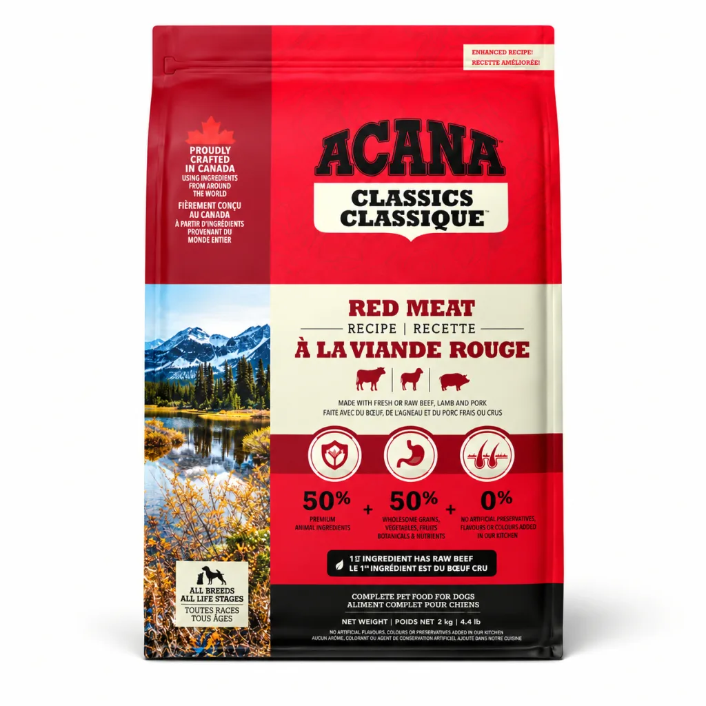 Acana Classics Red Meat Kuzulu ve Sığır Etli Köpek Maması ambalaj görseli (5)