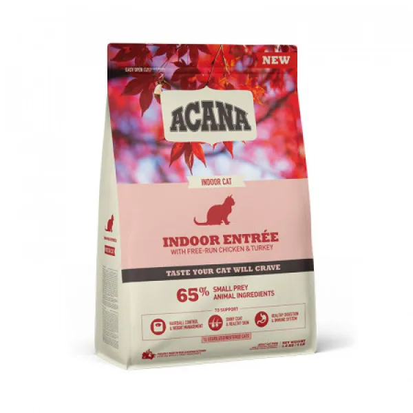 Acana Indoor Entree Hairball Control Tavuklu ve Ringa Balıklı Kısırlaştırılmış Kedi Maması ambalaj görseli (2)