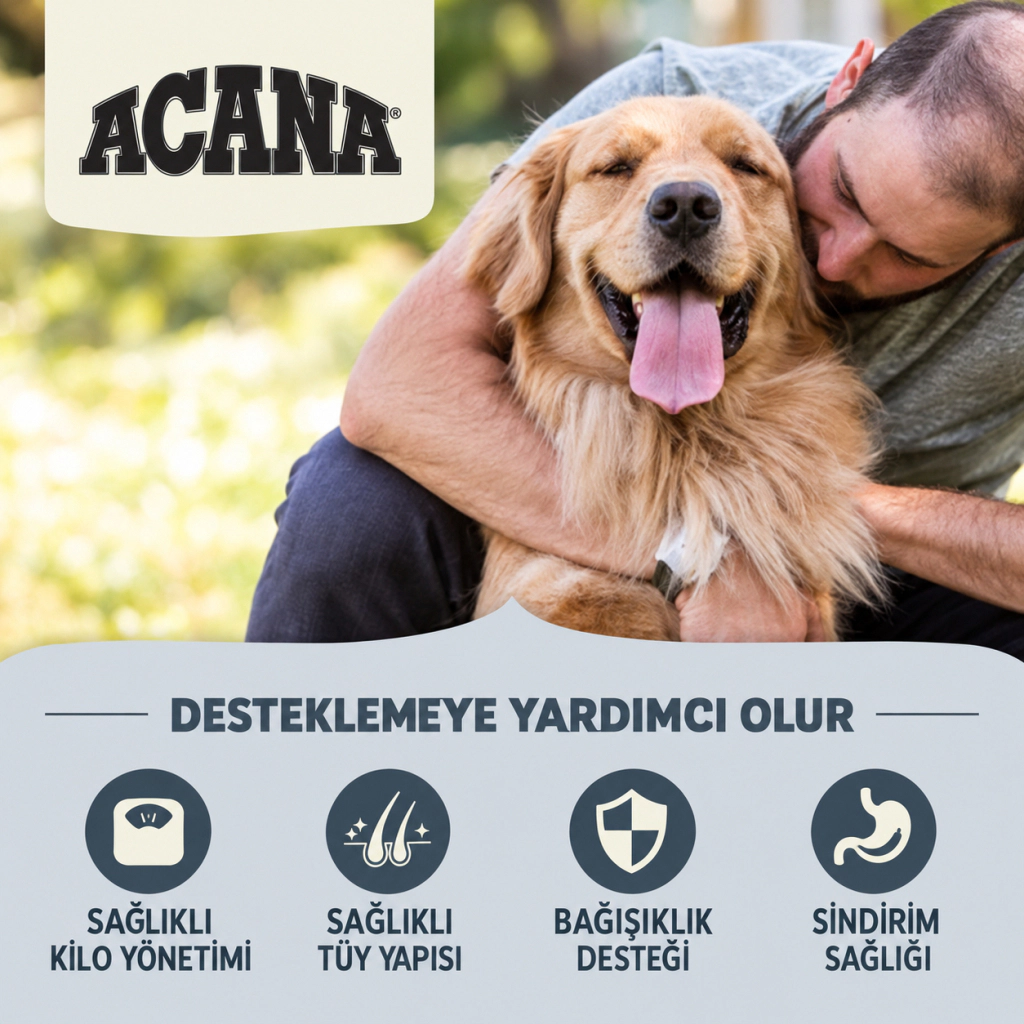 Acana Light&Fit Tavuklu Hindili ve Ringa Balıklı Tahılsız Light Köpek Maması ambalaj görseli (3)