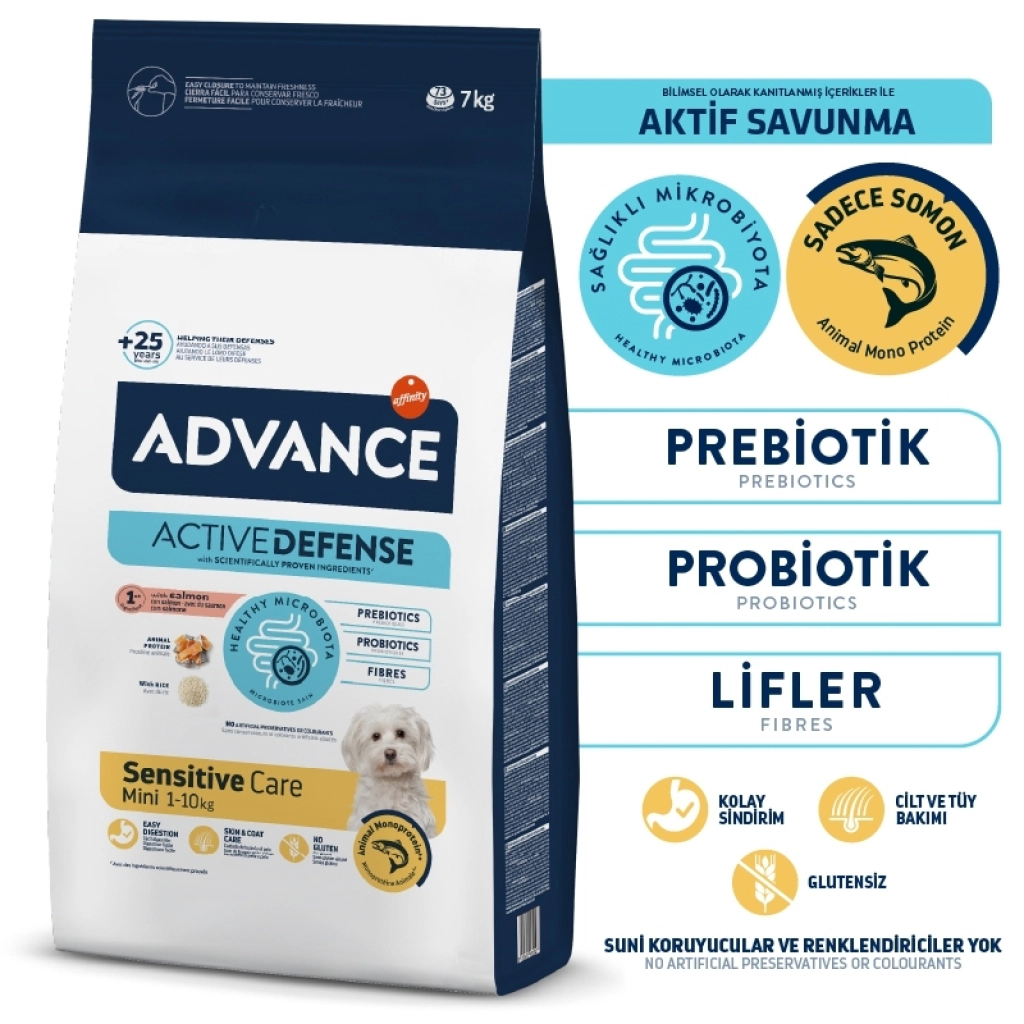 Advance Mini Adult Somonlu Küçük Irk Yetişkin Köpek Maması ambalaj görseli