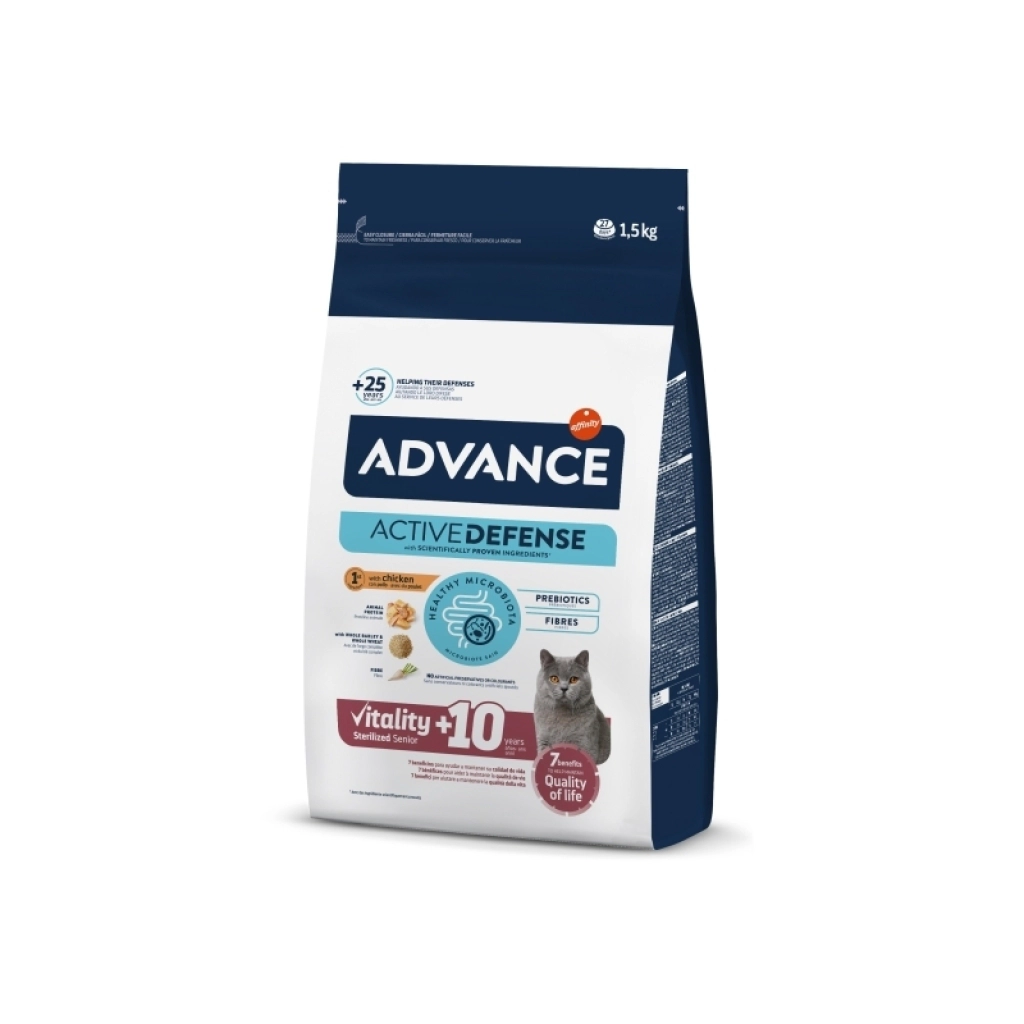 Advance Vitality +10 Tavuklu Kısırlaştırılmış Yaşlı Kedi Maması ambalaj görseli