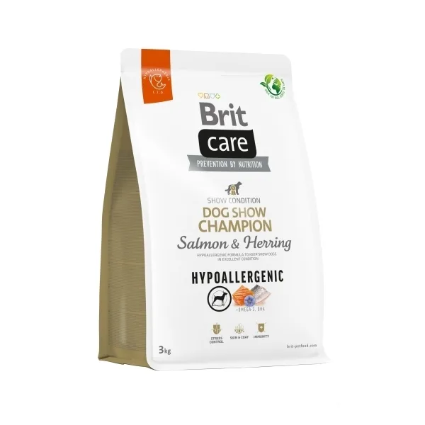 Brit Care Dog Show Champion Somonlu Ringa Balıklı Yetişkin Köpek Maması ambalaj görseli