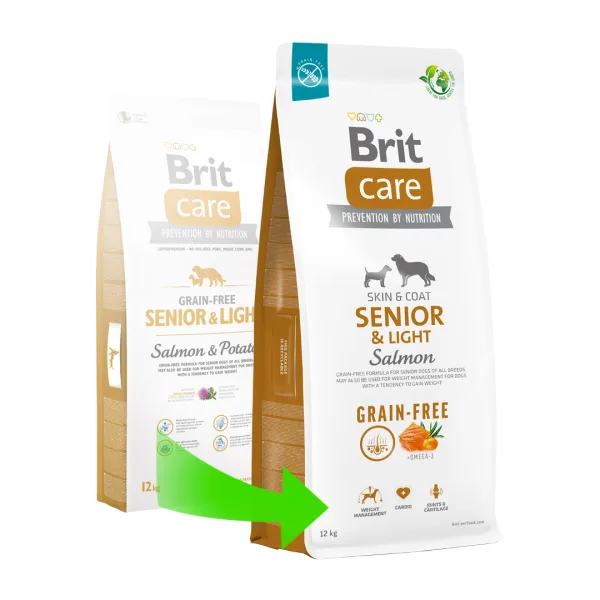 Brit Care Senior&Light Somonlu Tahılsız Yaşlı Köpek Maması ambalaj görseli