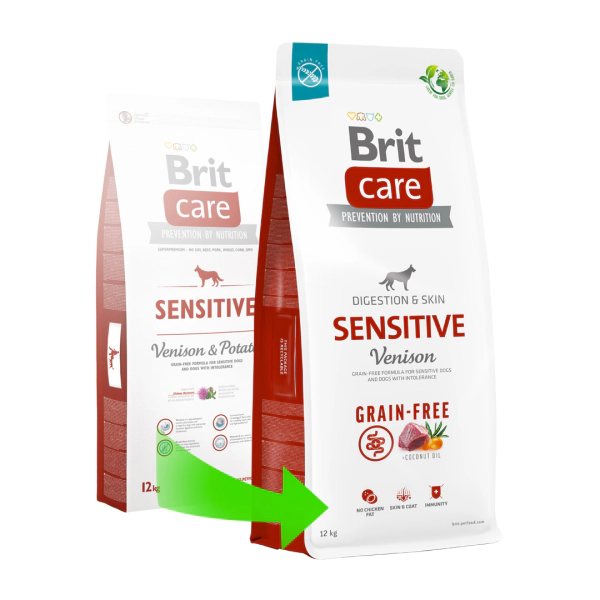 Brit Care Sensitive Digestion&Skin Geyikli Tahılsız Yetişkin Köpek Maması ambalaj görseli (2)