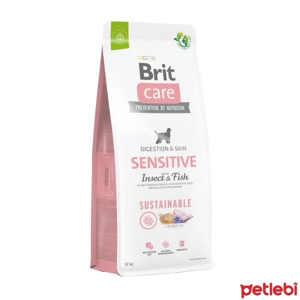 Brit Care Sensitive Digeston&Skin Balıklı Larva Proteinli Yetişkin Köpek Maması ambalaj görseli