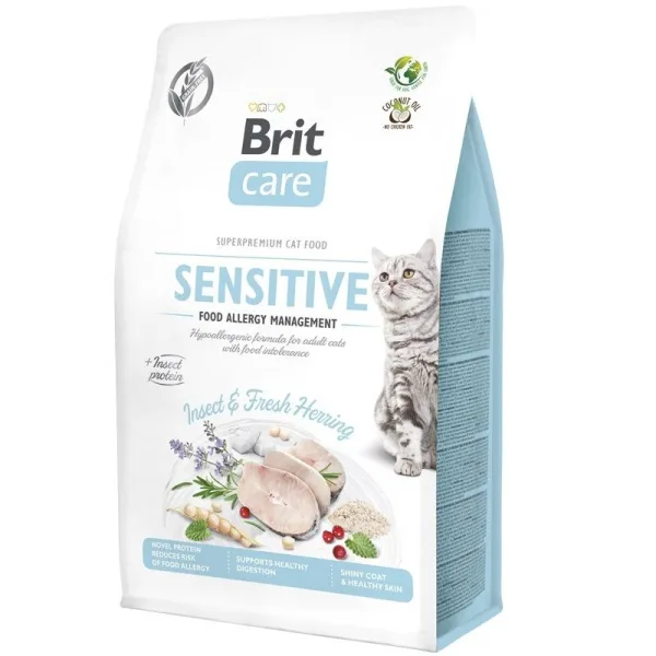 Brit Care Sensitive Larva Proteinli Tahılsız Yetişkin Kedi Maması ambalaj görseli
