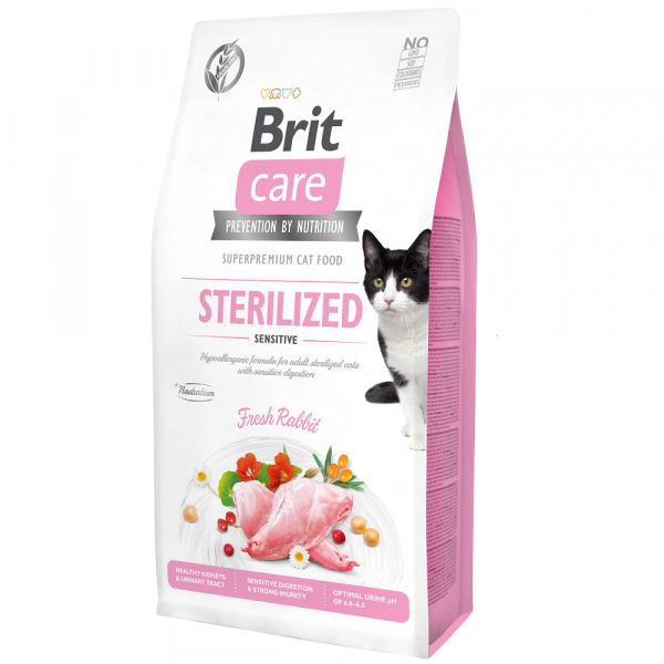 Brit Care Tavşanlı Tahılsız Kısırlaştırılmış Kedi Maması ambalaj görseli