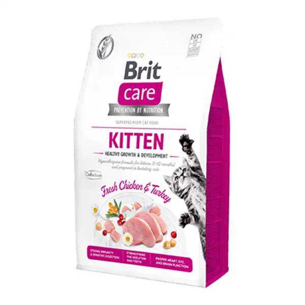 Brit Care Tavuklu ve Hindili Tahılsız Yavru Kedi Maması ambalaj görseli