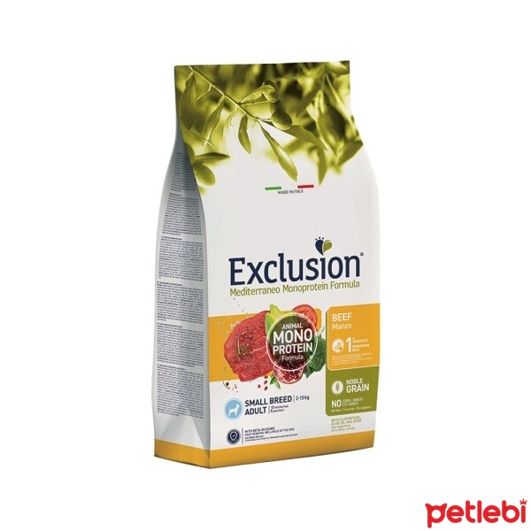 Exclusion Small Adult Mono Protein Sığırlı ve Narlı Küçük Irk Yetişkin Köpek Maması ambalaj görseli