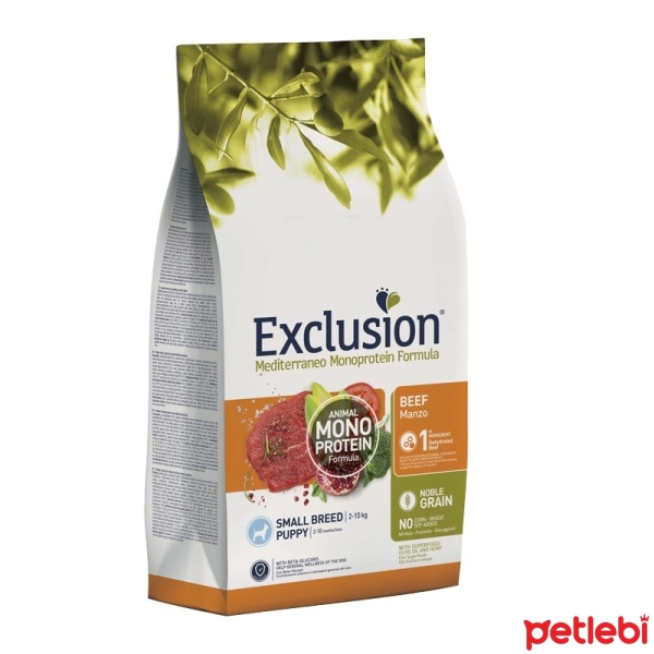 Exclusion Small Puppy Mono Protein Sığır Etli ve Narlı Küçük Irk Yavru Köpek Maması ambalaj görseli
