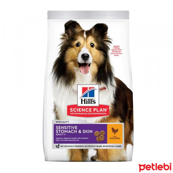 Hill's Adult Sensitive Stomach & Skin Tavuklu Yetişkin Köpek Maması ambalaj görseli