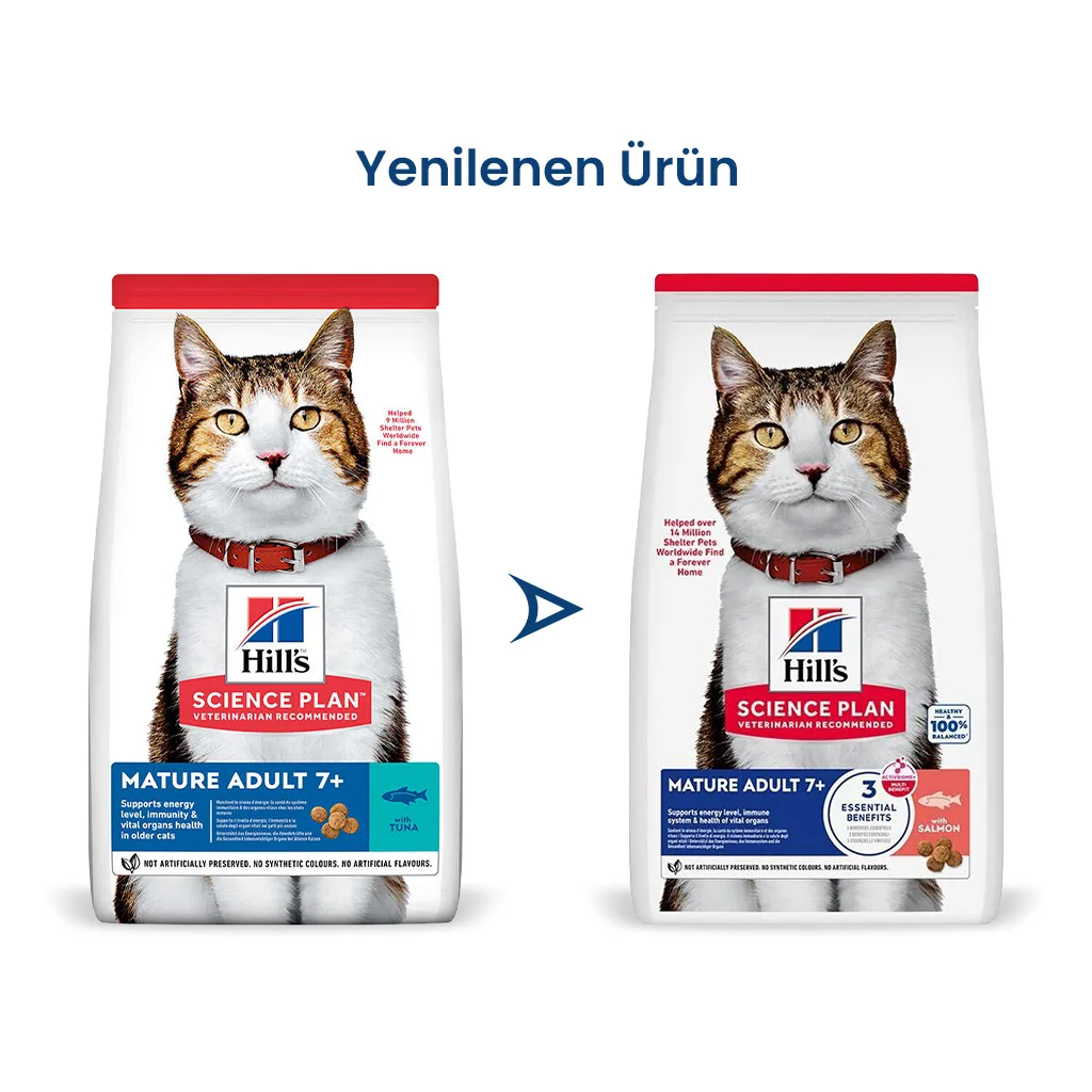 Hill's Science Plan 7+ Somonlu Yaşlı Kedi Maması ambalaj görseli