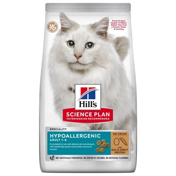 Hill's Science Plan Yumurta ve Böcek Proteinli Tahılsız Yetişkin Kedi Maması ambalaj görseli