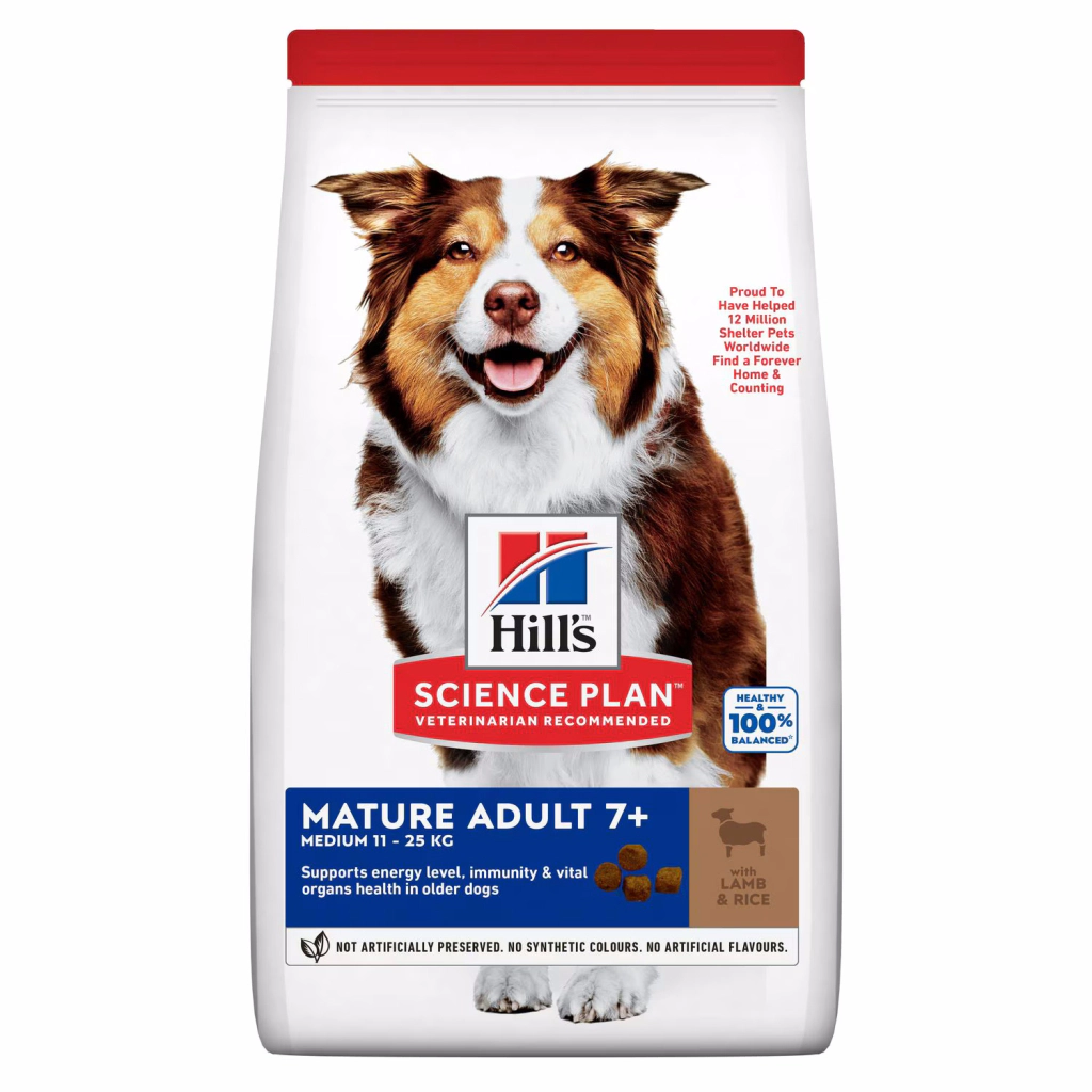 Hill's SCIENCE PLAN Medium Mature Adult 7+ Kuzulu Orta Irk Yaşlı Köpek Maması ambalaj görseli