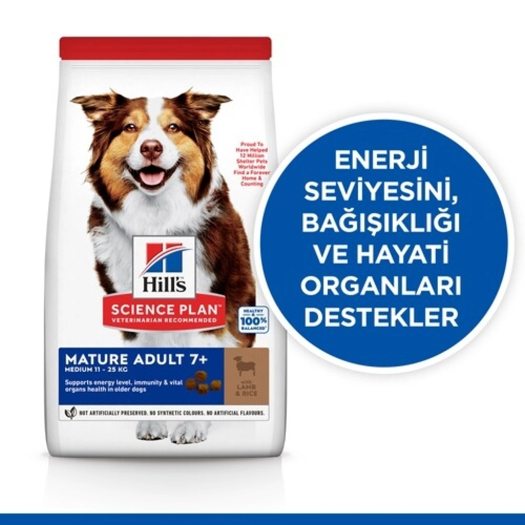 Hill's SCIENCE PLAN Medium Mature Adult 7+ Kuzulu Orta Irk Yaşlı Köpek Maması ambalaj görseli (4)