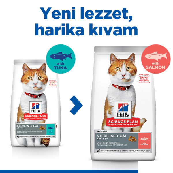Hill's Science Plan Somonlu Kısırlaştırılmış Yetişkin Kedi Maması ambalaj görseli