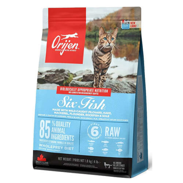 Orijen 6 Fish 6 Balıklı Tahılsız Kedi Maması ambalaj görseli (3)