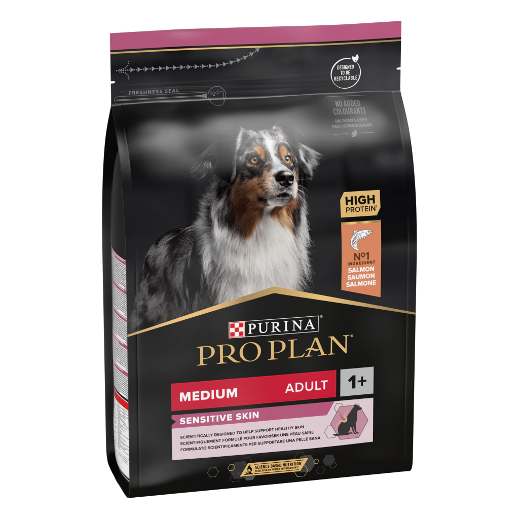 Pro Plan Medium Adult Somonlu Yetişkin Orta Irk Köpek Maması ambalaj görseli (2)