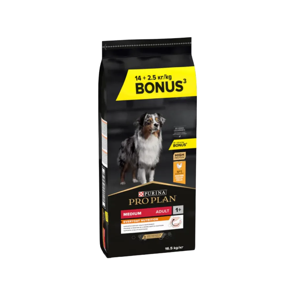 Pro Plan Medium Adult Tavuklu Orta Irk Yetişkin Köpek Maması ambalaj görseli (2)