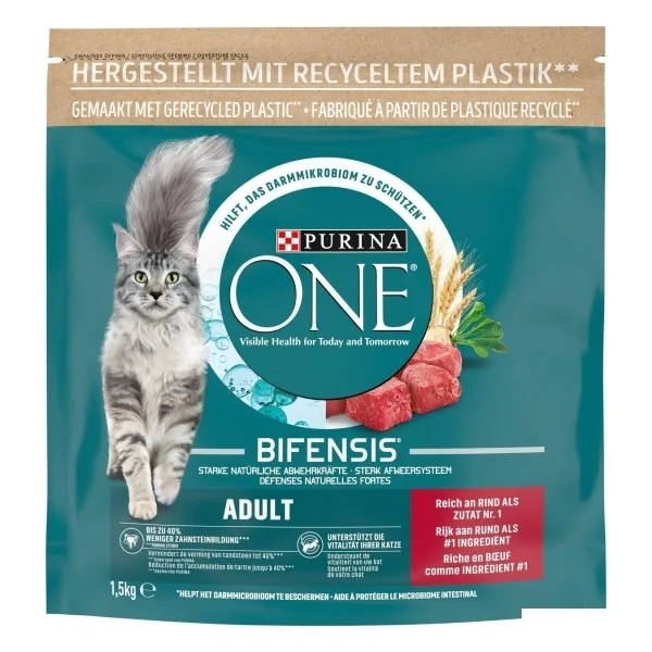Purina One Sığır Etli Yetişkin Kedi Maması ambalaj görseli