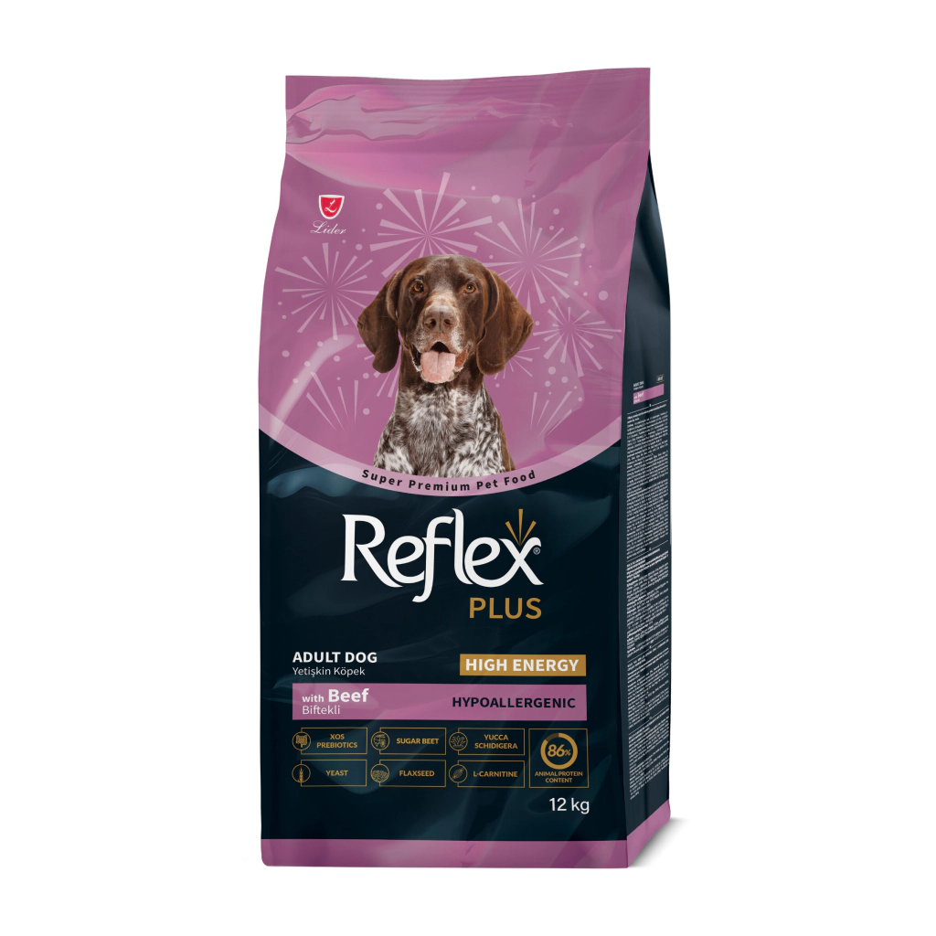 Reflex Plus High Energy Dana Etli Yetişkin Köpek Maması ambalaj görseli (2)