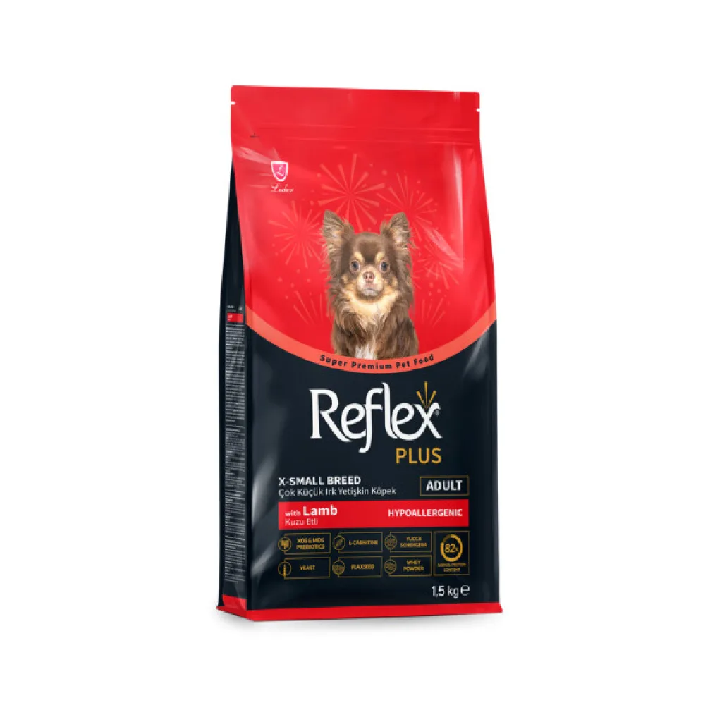 Reflex Plus Kuzulu Çok Küçük Irk Yetişkin Köpek Maması ambalaj görseli