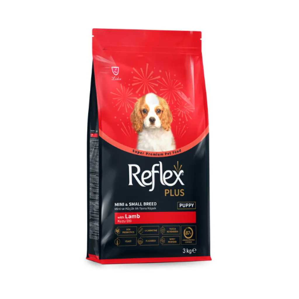 Reflex Plus Kuzulu Küçük Irk Yavru Köpek Maması ambalaj görseli