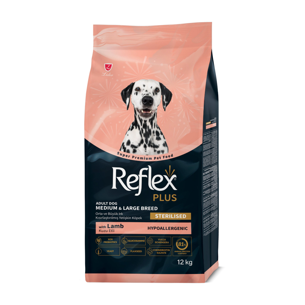 Reflex Plus Kuzulu Orta ve Büyük Irk Kısırlaştırılmış Yetişkin Köpek Maması ambalaj görseli (2)