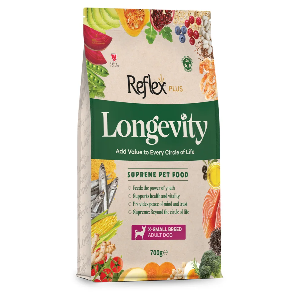 Reflex Plus Longevity Çok Küçük Irk Yetişkin Köpek Maması ambalaj görseli