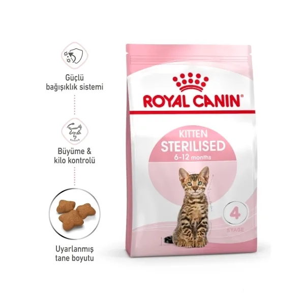 Royal Canin Kitten Sterilised Kısırlaştırılmış Yavru Kedi Maması ambalaj görseli