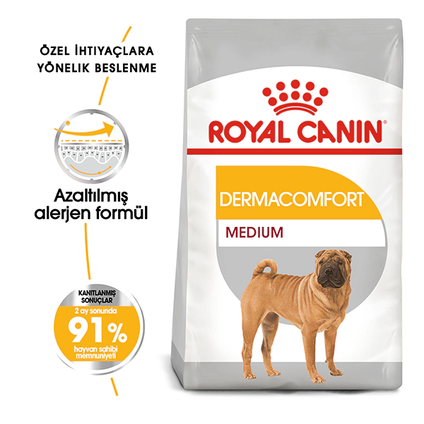 Royal Canin Medium Dermacomfort Orta Irk Yetişkin Köpek Maması ambalaj görseli (2)