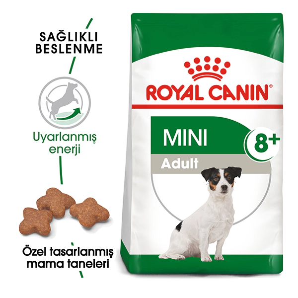 Royal Canin Mini Adult 8+ Küçük Irk Yaşlı Köpek Maması ambalaj görseli (2)