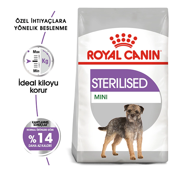 Royal Canin Mini Sterilised Küçük Irk Kısırlaştırılmış Köpek Maması ambalaj görseli (2)