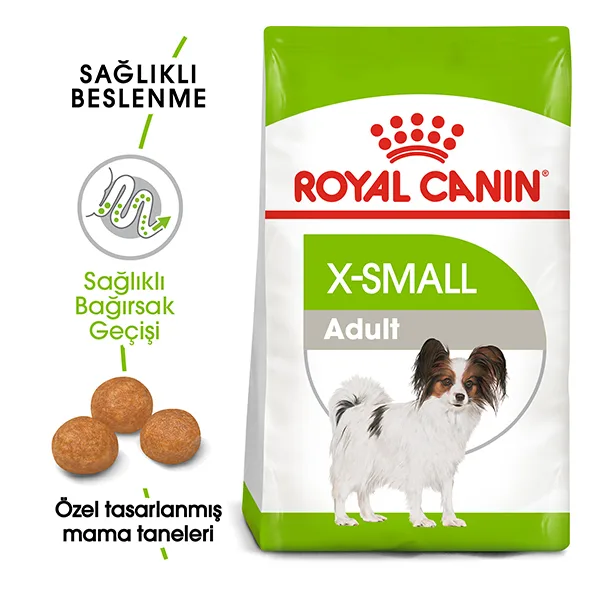 Royal Canin X-Small Adult Ekstra Küçük Irk Yetişkin Köpek Maması ambalaj görseli (2)