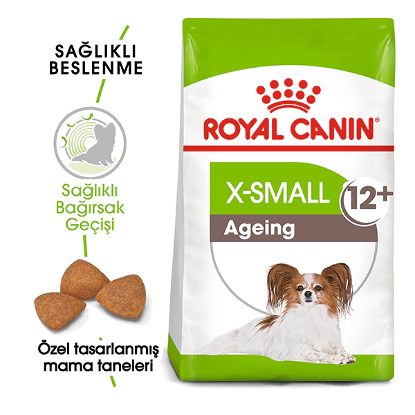Royal Canin X-Small Ageing 12+ Ekstra Küçük Irk Yaşlı Köpek Maması ambalaj görseli (2)