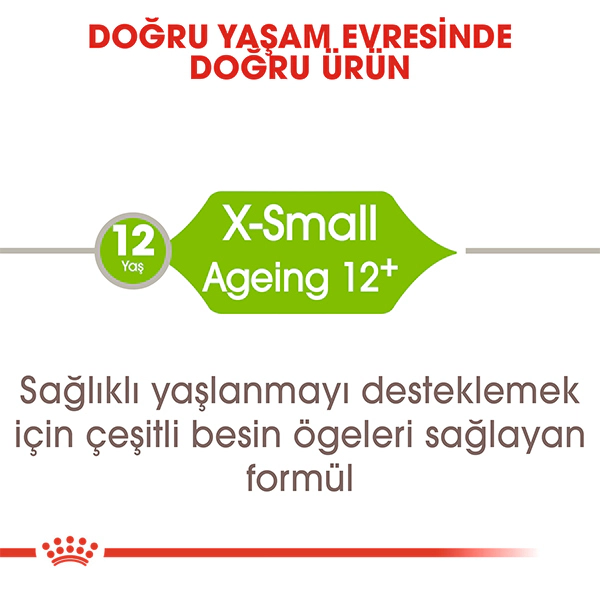 Royal Canin X-Small Ageing 12+ Ekstra Küçük Irk Yaşlı Köpek Maması ambalaj görseli (4)